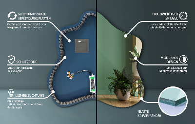 Ogledalo v obliki packe LED osvetljeno