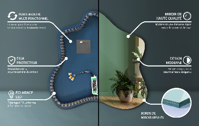 Ogledalo v obliki packe LED osvetljeno