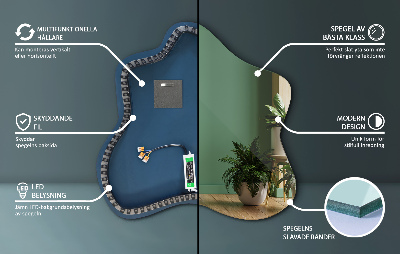 Ogledalo v obliki packe LED osvetljeno