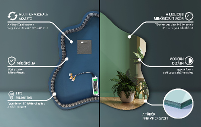 Ogledalo v obliki packe LED osvetljeno