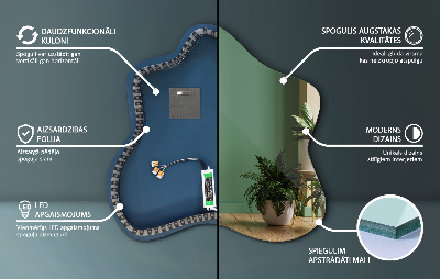 Ogledalo v obliki packe LED osvetljeno