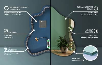 Ogledalo v obliki packe LED osvetljeno