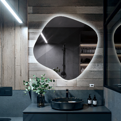 LED ogledalo z organsko obliko sodoben dodatek