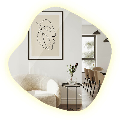 LED ogledalo z organsko obliko sodoben dodatek