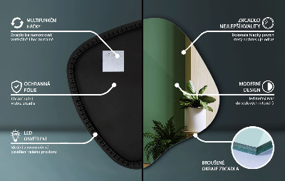 LED ogledalo z organsko obliko sodoben dodatek