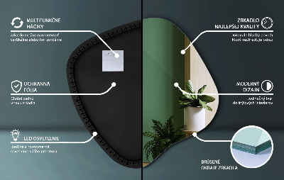 LED ogledalo z organsko obliko sodoben dodatek