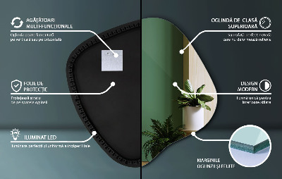 LED ogledalo z organsko obliko sodoben dodatek