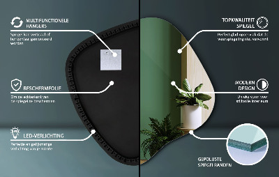 LED ogledalo z organsko obliko sodoben dodatek