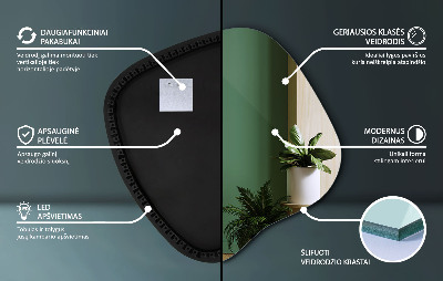 LED ogledalo z organsko obliko sodoben dodatek