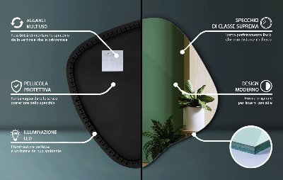 LED ogledalo z organsko obliko sodoben dodatek