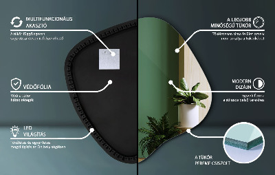 LED ogledalo z organsko obliko sodoben dodatek