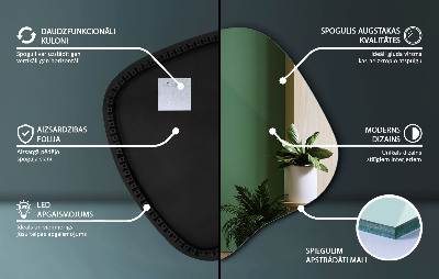 LED ogledalo z organsko obliko sodoben dodatek