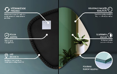 LED ogledalo z organsko obliko sodoben dodatek