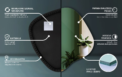 LED ogledalo z organsko obliko sodoben dodatek
