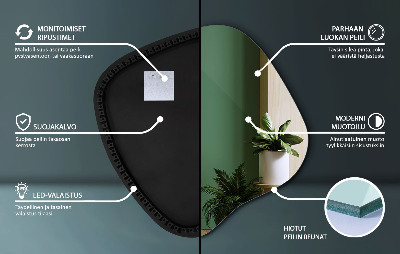 LED ogledalo z organsko obliko sodoben dodatek