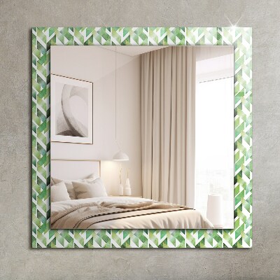 Okrasno ogledalo Zeleni geometrijski vzorec