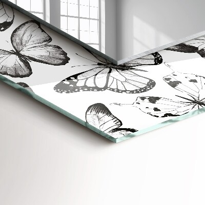 Dekorativno ogledalo Črno-beli metulji