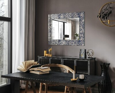 Stensko okrasno ogledalo Cvetlični motiv na tkanini