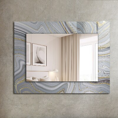Ogledalo s potiskanim okvirjem Abstraktni vzorci marmorja