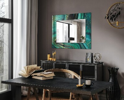 Ogledalo s potiskanim okvirjem Zelena abstraktna tekstura
