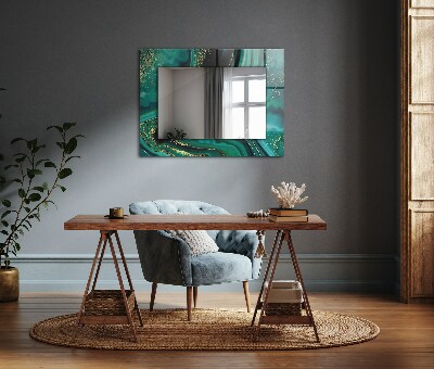 Ogledalo s potiskanim okvirjem Zelena abstraktna tekstura