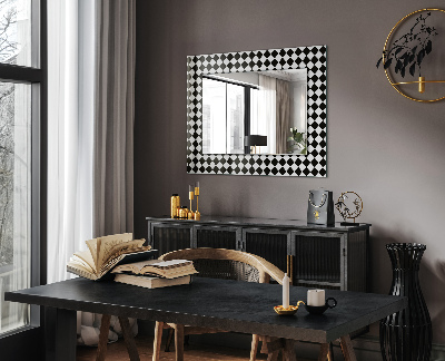 Stensko okrasno ogledalo Črno-bela šahovnica