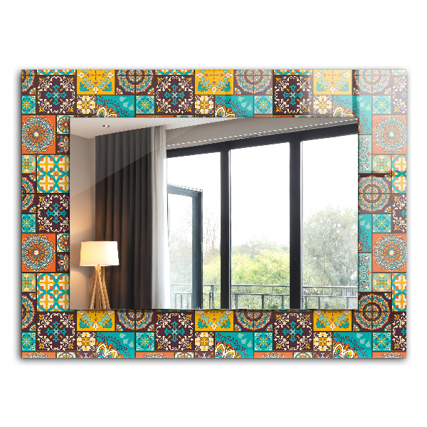 Ogledalo s potiskanim okvirjem Barvne mozaične ploščice