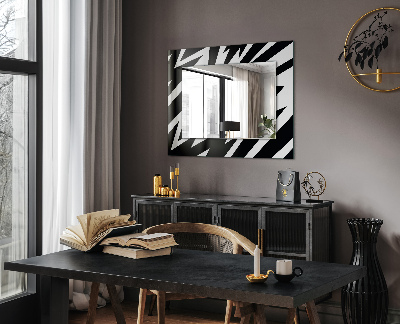Okrasno ogledalo Geometrijski vzorci v bianco in nero