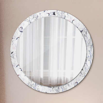 Okroglo okrasno ogledalo Žerjave ptice