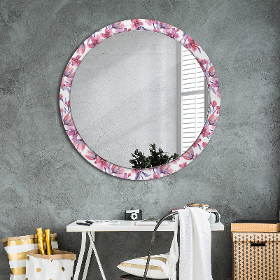 Okroglo okrasno ogledalo Akvarelni cvetovi