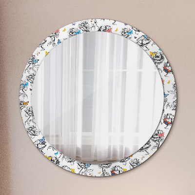 Tiskano okroglo ogledalo Metulj