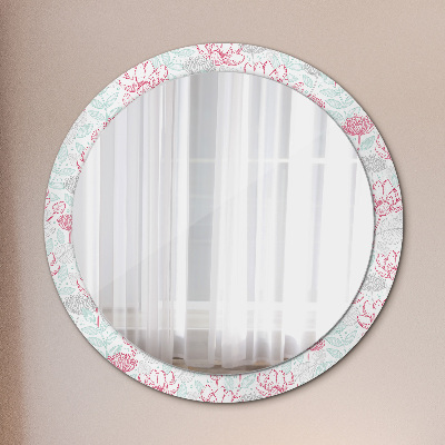 Okroglo okrasno ogledalo Cvetje