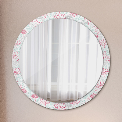 Okroglo okrasno ogledalo Cvetje