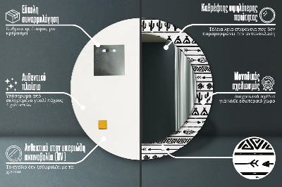 Okroglo okrasno ogledalo Boho minimalist