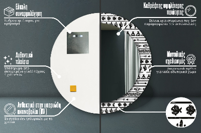 Okroglo okrasno ogledalo Boho minimalist