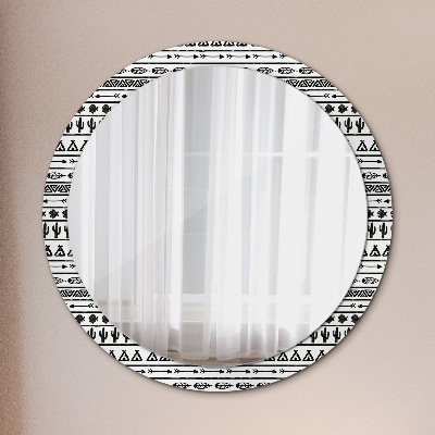 Okroglo okrasno ogledalo Boho minimalist