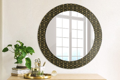 Okroglo stensko okrasno ogledalo Šesterokotna geometrija