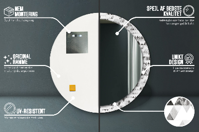 Tiskano okroglo ogledalo Mavrični trikotnik