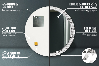 Tiskano okroglo ogledalo Mavrični trikotnik