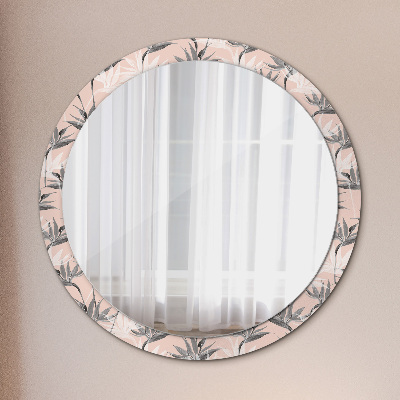 Okroglo ogledalo s potiskanim okvirjem Raj ptic