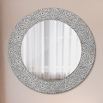 Okroglo ogledalo s potiskanim okvirjem Cvetni vzorec