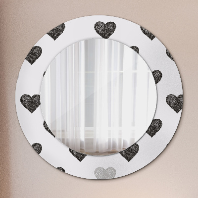 Okroglo okrasno ogledalo Abstraktna srca