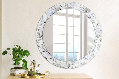 Okroglo ogledalo s potiskanim okvirjem Modre vrtnice