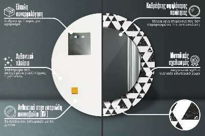 Okroglo okrasno ogledalo Trikotniki geometrije