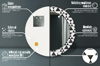 Okroglo okrasno ogledalo Trikotniki geometrije