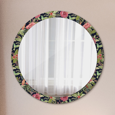 Okroglo okrasno ogledalo Cvetovi hibiskusa