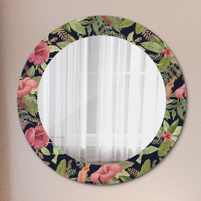 Okroglo okrasno ogledalo Cvetovi hibiskusa