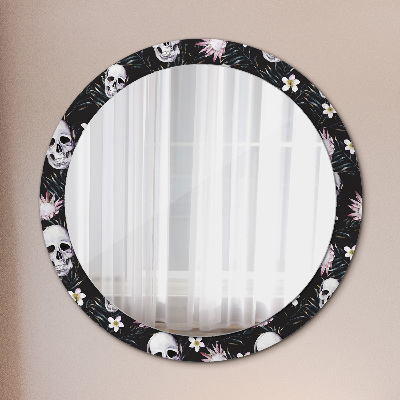 Tiskano okroglo ogledalo Cvetje lobanje