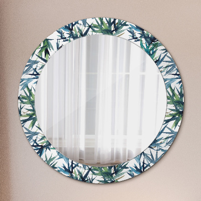 Okroglo stensko okrasno ogledalo Modra palme