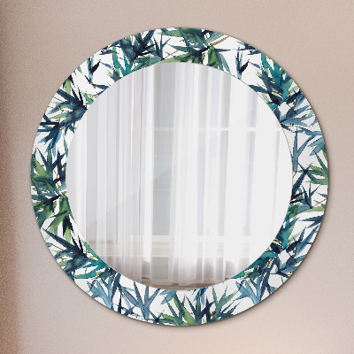 Okroglo stensko okrasno ogledalo Modra palme